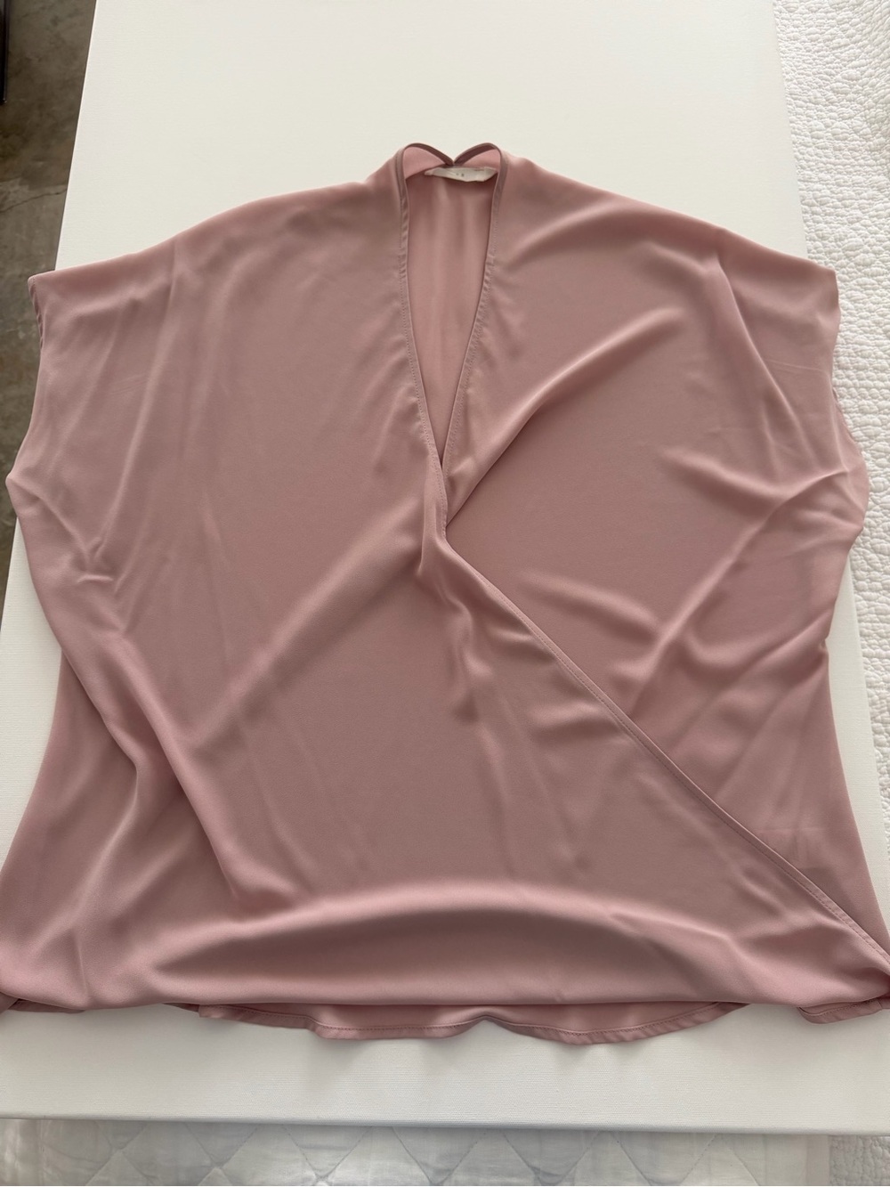 Women's Blush Pink Faux Wrap-Front Top